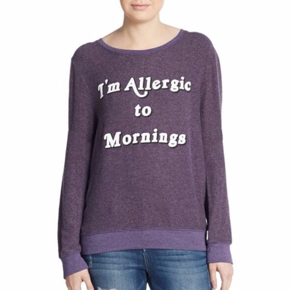Wildfox Im Allergic to Mornings Baggy Beach Jumper